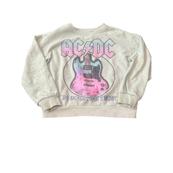 AC/DC kids sweatshirt sea foam green - Size 8 - Picture 1 of 4